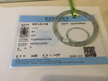 Load image into Gallery viewer, 57.8mm certified Type A 100% Natural icy light green/black super thin Jadeite bangle X70-8416