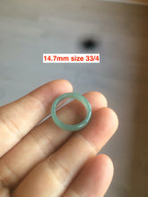 Load image into Gallery viewer, 14.7mm/size 3 3/4 100% natural type A icy watery green/blue/gray Guatemala jadeite jade band ring group AF50