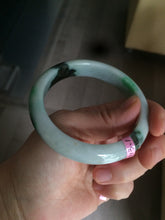 Load image into Gallery viewer, 56.7mm certified type A 100% Natural sunny green/dark green jadeite jade bangle W53-0101