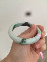 Load image into Gallery viewer, 56.7mm certified type A 100% Natural sunny green/dark green jadeite jade bangle W53-0101