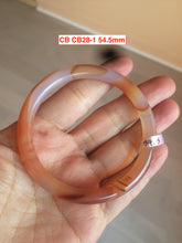 Load image into Gallery viewer, 54.4-62mm 100% natural red/orange/brown slim agate bangle CB28