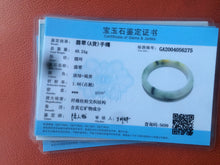 Load image into Gallery viewer, Certified Type A 100% Natural white/green flying flowers Jadeite Jade bangle 57mm J70-6275