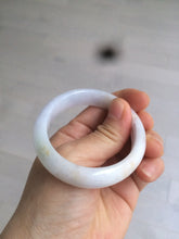 Load image into Gallery viewer, 50mm Certified Type A 100% Natural white/purple oval Jadeite Jade bangle L124-7903