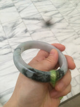 Load image into Gallery viewer, 58.5mm certificated Type A 100% Natural green/white Jadeite Jade bangle L86-1287