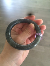 Load image into Gallery viewer, Sale! 100% Natural Certified 56 mm black/white (籽料青花) seed material round cut nephrite Jade bangle HHE105-5500