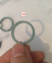 Load image into Gallery viewer, Size 10 1/4 100% natural type A icy watery light green/blue/gray Guatemala jadeite jade band ring AF53