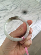 Load image into Gallery viewer, 52.6mm certified Type A 100% Natural white/brown Jadeite Jade bangle AB53-0005