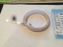 Load image into Gallery viewer, 50mm Certified Type A 100% Natural white/purple oval Jadeite Jade bangle L124-7903