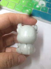 Load image into Gallery viewer, 100% Natural white beige with black/brown flying dandelions Osmanthus fragrant nephrite Jade fortune piggy desk decor/worry stone HF35-3