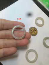 Load image into Gallery viewer, 15.7-18.9mm size5-8 3/4 100% natural type A icy watery green/yellow jadeite jade band ring AT15
