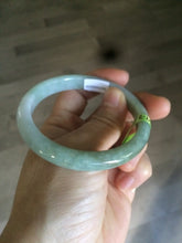 Load image into Gallery viewer, 55.1mm Certified Type A 100% Natural green/white Jadeite Jade bangle Q69-8395