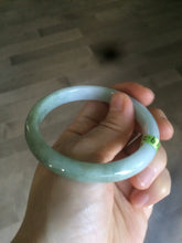 Load image into Gallery viewer, 55.1mm Certified Type A 100% Natural green/white Jadeite Jade bangle Q69-8395