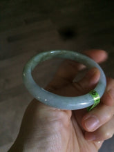 Load image into Gallery viewer, 55.1mm Certified Type A 100% Natural green/white Jadeite Jade bangle Q69-8395
