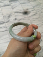 Load image into Gallery viewer, 55.1mm Certified Type A 100% Natural green/white Jadeite Jade bangle Q69-8395