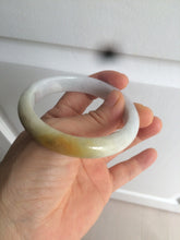 Load image into Gallery viewer, 54mm 100% natural Type A yellow/white jadeite jade bangle Z107