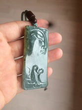 Load image into Gallery viewer, 100% natural green/blue/gray/yellow Guatemala jadeite jade Zen(悟道) pendant AQ51