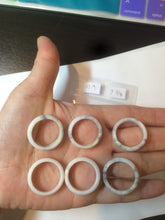 Load image into Gallery viewer, Size 3 3/4-10 1/4 100% natural type A white/gray/black jadeite jade band ring AT17 (Add on item! not sale individually)