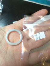 Load image into Gallery viewer, Size 3 3/4-10 1/4 100% natural type A white/gray/black jadeite jade band ring AT17 (Add on item! not sale individually)