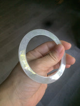 Load image into Gallery viewer, 56.5mm 100% natural Type A icy watery light green slim flat style jadeite jade bangle AC69 (Add on item, not sale individually.)