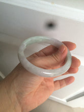 Load image into Gallery viewer, 55.5mm Certified Type A 100% Natural icy watery light purple/white/green oval Jadeite Jade bangle AM55-6862