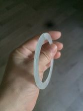 Load image into Gallery viewer, 56.5mm 100% natural Type A icy watery light green slim flat style jadeite jade bangle AC69 (Add on item, not sale individually.)