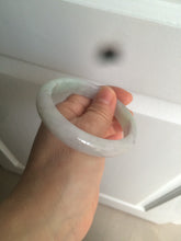 Load image into Gallery viewer, 55.5mm Certified Type A 100% Natural icy watery light purple/white/green oval Jadeite Jade bangle AM55-6862