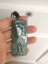 Load image into Gallery viewer, 100% natural green/blue/gray/yellow Guatemala jadeite jade Zen(悟道) pendant AQ51
