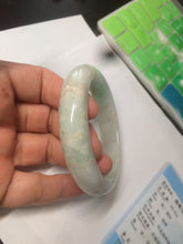 Load image into Gallery viewer, 55.6mm 100% natural certified sunny green/white jadeite jade bangle W81-3323