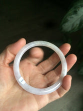 Load image into Gallery viewer, 57.4mm Certified type A 100% Natural icy purple/white/yellow round cut slim Jadeite Jade bangle AE3-5269