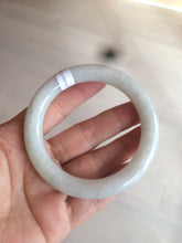Load image into Gallery viewer, 55mm Certified type A 100% Natural sunny green/white round cut Jadeite bangle C71-6544