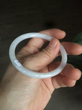 Load image into Gallery viewer, 56.5mm Certified type A 100% Natural purple/white round cut slim Jadeite Jade bangle AE2-5249
