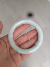 Load image into Gallery viewer, 55mm Certified type A 100% Natural sunny green/white round cut Jadeite bangle C71-6544