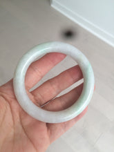 Load image into Gallery viewer, 55mm Certified type A 100% Natural sunny green/white round cut Jadeite bangle C71-6544