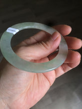 Load image into Gallery viewer, 55.2mm certified Type A 100% Natural icy light green thin Jadeite bangle AC16-0430