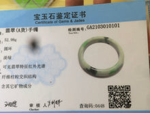Load image into Gallery viewer, 56.7mm certified type A 100% Natural sunny green/dark green jadeite jade bangle W53-0101