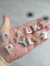 Load image into Gallery viewer, 100% natural icy Madagascar cherry blossoms agate Initial letters X81 (Add on item, not sale individually)