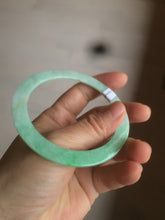 Load image into Gallery viewer, 57.5mm Certified type A 100% Natural sunny green thin Jadeite Jade bangle AM26-4800