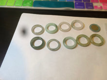 Load image into Gallery viewer, 17.9mm/size 7 3/4 100% natural type A icy watery green/white/yellow jadeite jade band ring G105-7 3/4