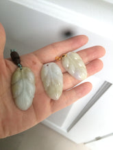 Load image into Gallery viewer, 100% natural type A yellow/purple jadeite jade leaf pendant necklace group AQ58