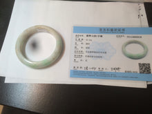 Load image into Gallery viewer, 54.4mm certified type A 100% Natural sunny green/white/brown jadeite jade bangle AT19-3318