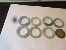 Load image into Gallery viewer, 18.1mm/size 8 100% natural type A icy watery green/white/yellow jadeite jade band ring G105-8