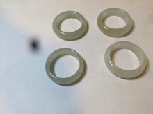 Load image into Gallery viewer, 18.8mm/size 8 3/4 100% natural type A icy watery green/white/yellow jadeite jade band ring G105- 8 3/4