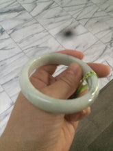 Load image into Gallery viewer, 54.6mm certified type A 100% Natural green/white Jadeite Jade bangle L129-4939