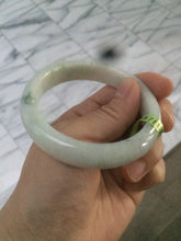 Load image into Gallery viewer, 54.6mm certified type A 100% Natural green/white Jadeite Jade bangle L129-4939