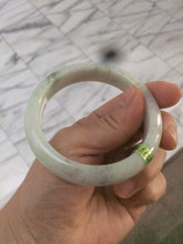Load image into Gallery viewer, 54.6mm certified type A 100% Natural green/white Jadeite Jade bangle L129-4939