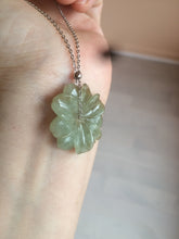 Load image into Gallery viewer, 25-26mm Type A 100Natural 3D dark green/brown/black jadeite Jade flower Pendant necklace AQ54 (add-on item)