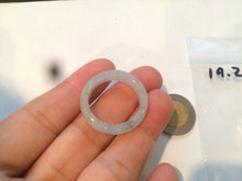 Load image into Gallery viewer, 19.4mm/size 9 1/2 100% natural type A green/white/yellow jadeite jade band ring G105-9 1/2