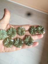 Load image into Gallery viewer, 25-26mm Type A 100Natural 3D dark green/brown/black jadeite Jade flower Pendant necklace AQ54 (add-on item)