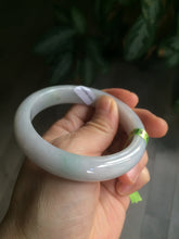 Load image into Gallery viewer, 56mm certified type A 100% Natural white/light green jadeite jade bangle AC10-6859