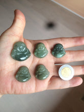 Load image into Gallery viewer, 100% Natural type A oily dark green/gray/black small happy buddha jadeite Jade pendant necklace AQ52 add on item